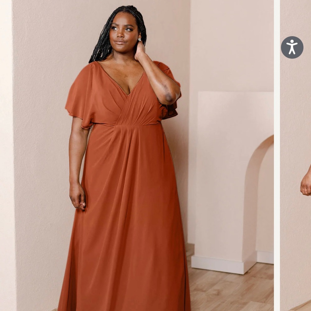 Revelry bridesmaid dress v- neck with minor stains not noticeable